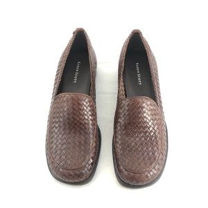 Karen Scott Brown Woven Leather Loafers Size 7